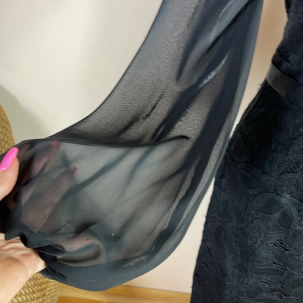 NEW Kay Unger Black Midi Cocktail Dress - Picture 5 of 15